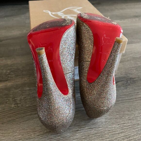 CHRISTIAN LOUBOUTIN Multicolor Glitter Mini Ron Ron 100 Size 36 - Picture 9 of 13